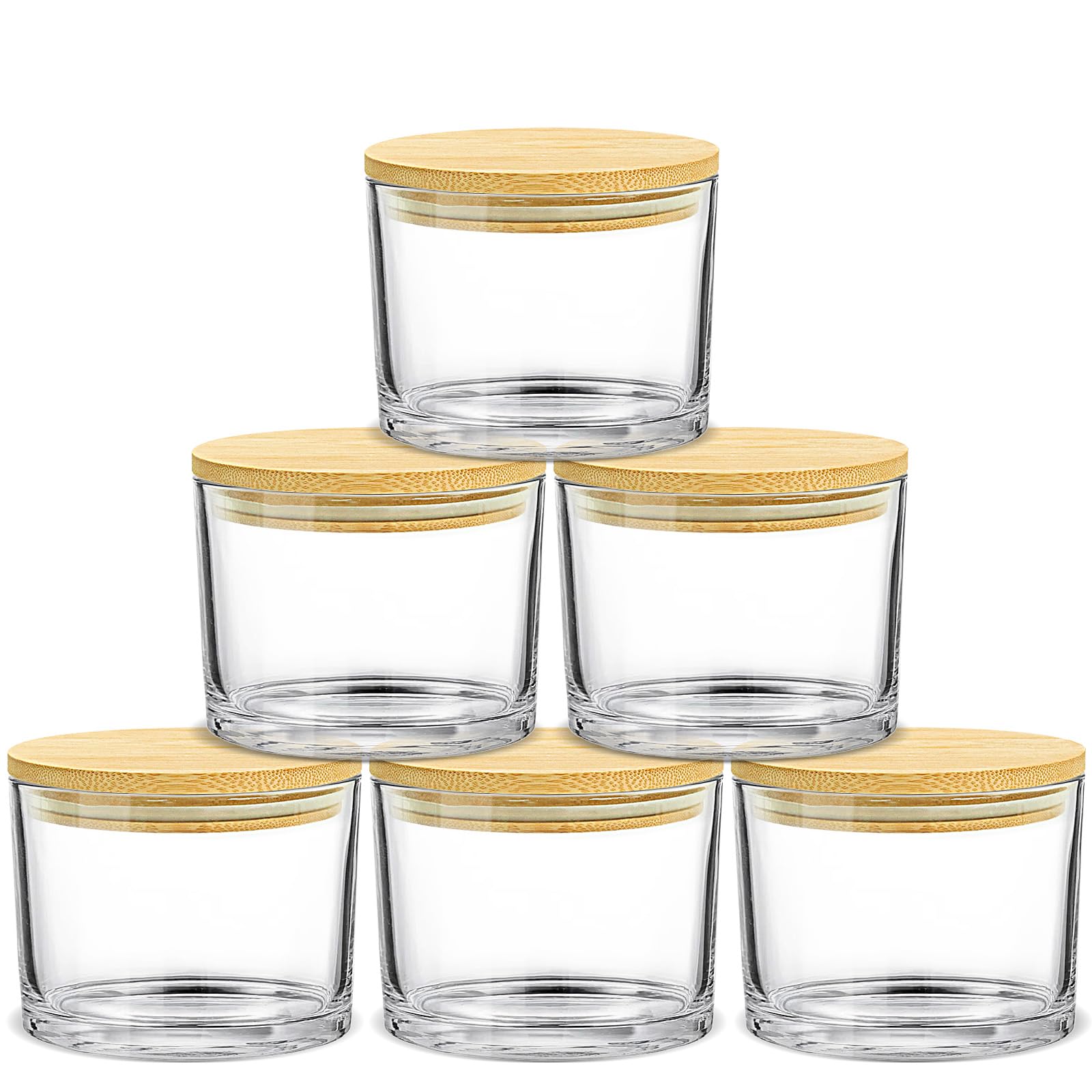 SUPMIND 16oz Candle Jars 6Pcs, Clear Glass Candle Making Jars With Lid Bulk