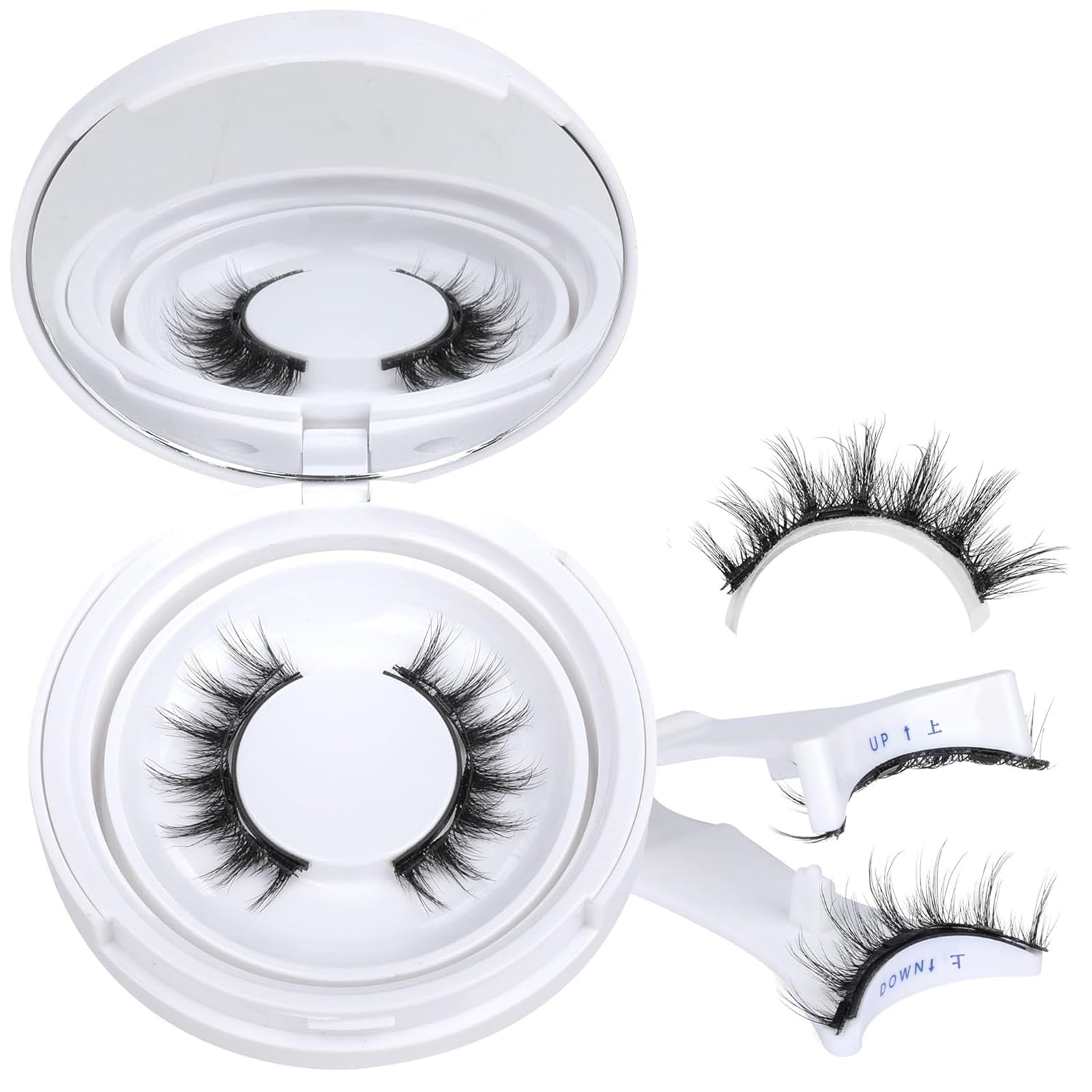 Magnetic Eyelashes Natural Look 1 Paire Magnetic Lashe No Glue False Eyelashes Reusable, Easy to Wear and Remove Magneti c Eyelashe Kit with Applicator