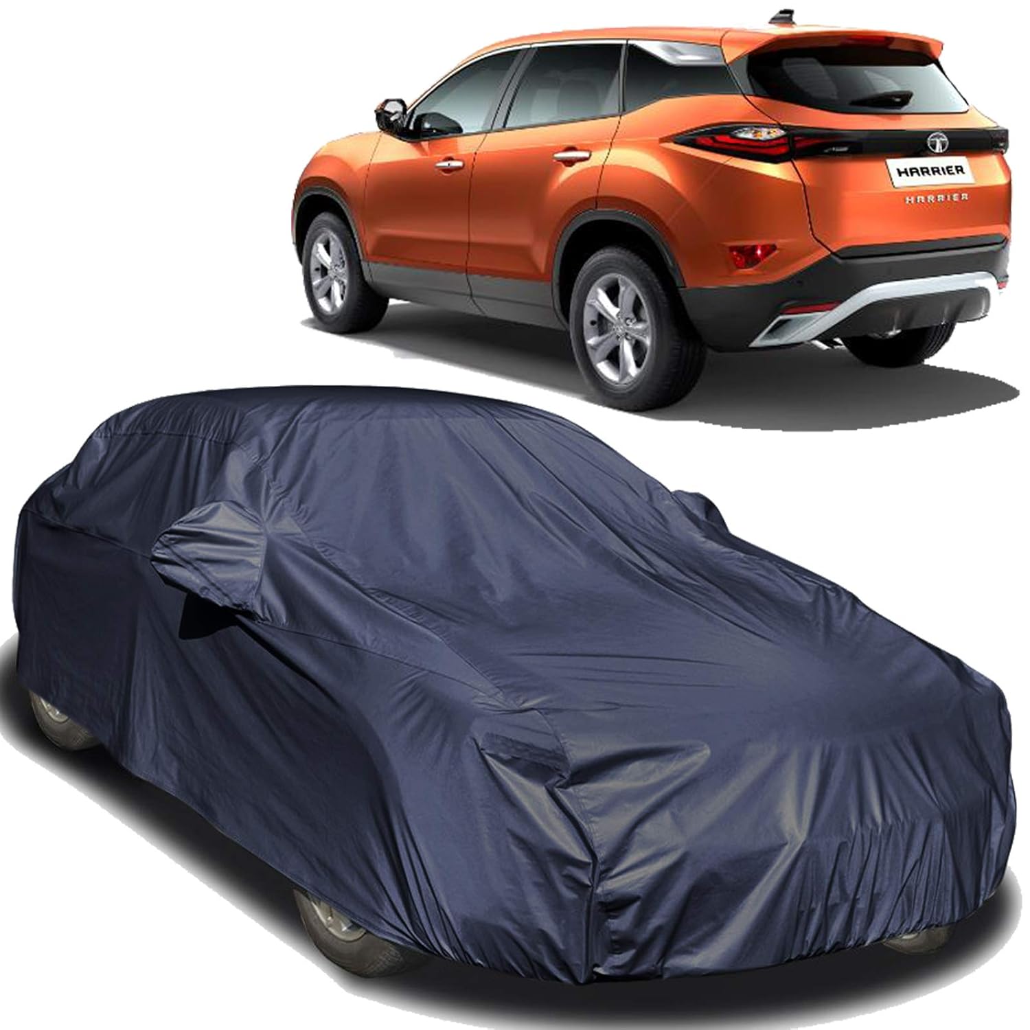 Autofact Car Body Cover with Mirror Pockets Compatible for Tata Harrier