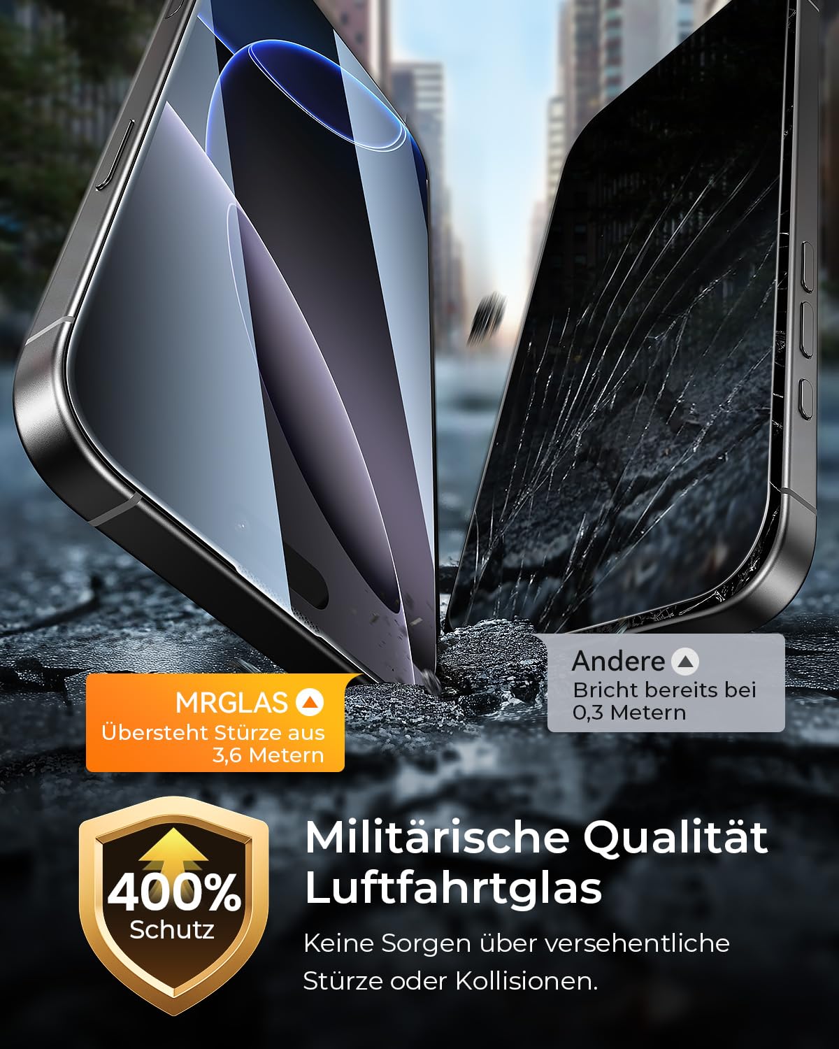 MRGLAS Pellicola protettiva per iPhone 16 Pro Max per vetro temperato [Auto Dust] [Facile installazione], durezza 9H per iPhone 16 Pro Max, 3 pezzi, antigraffio, anti-impronte, senza bolle, HD