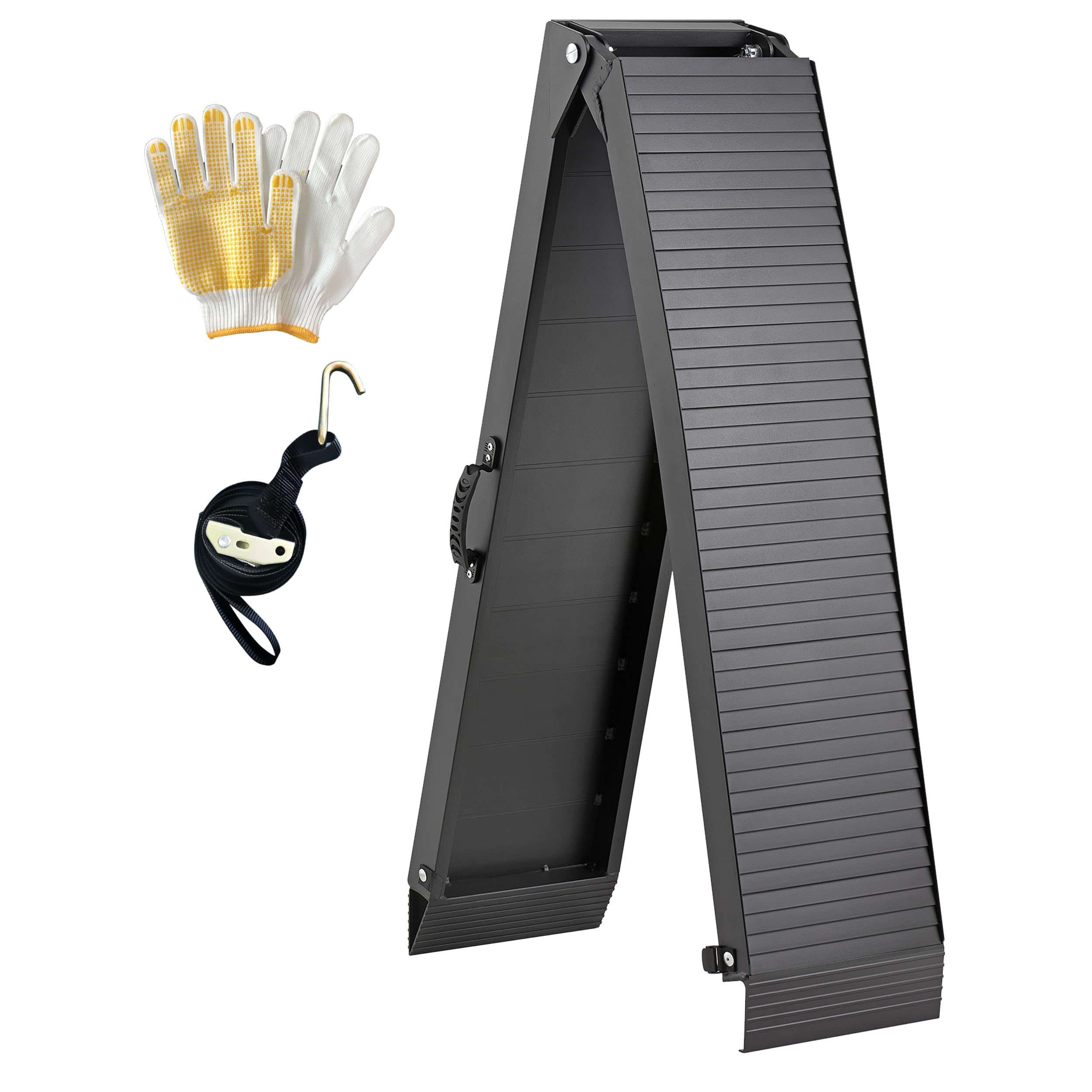 FACHNUO Auffahrrampe Klappbar - Alu-Rampe Für Motorrad & Quad (340kg Tragkraft)