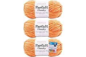Premier Yarns Parfait Chunky #6 Yarn, 10.5 Ounce, Tangerine Delight