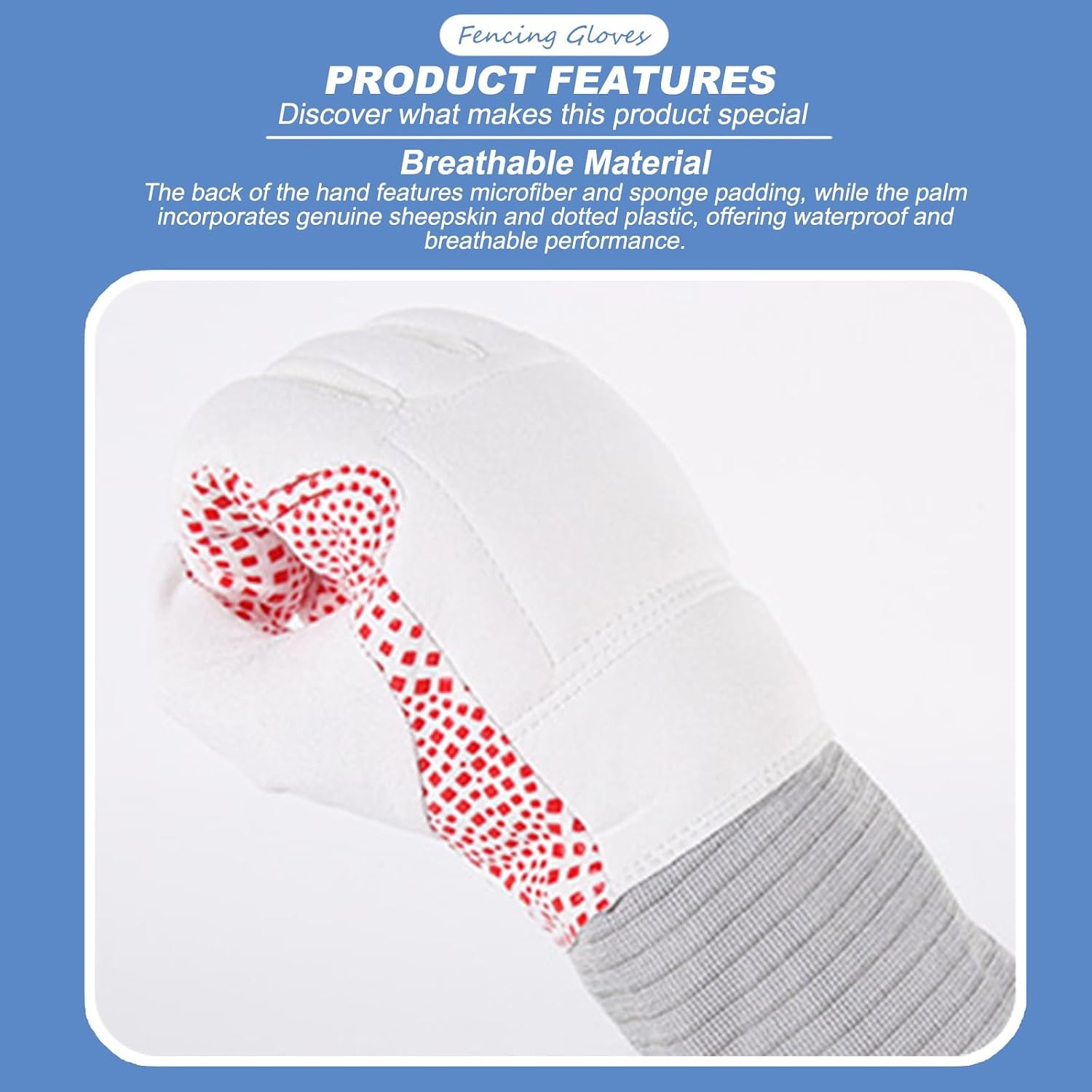Unisex Fencing Single Glove, Anti Skid Fencing Glove Fencing Bout Practice, Professional Equipment for Épée, Sabre, and Foil
