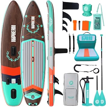 Niphean Extra Large Inflatable Paddle Board, SUP for 2+1 People/Family