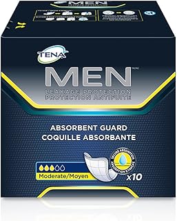 Tena Incontinence Guards for Men, Moderate Absorbency, 10 Count