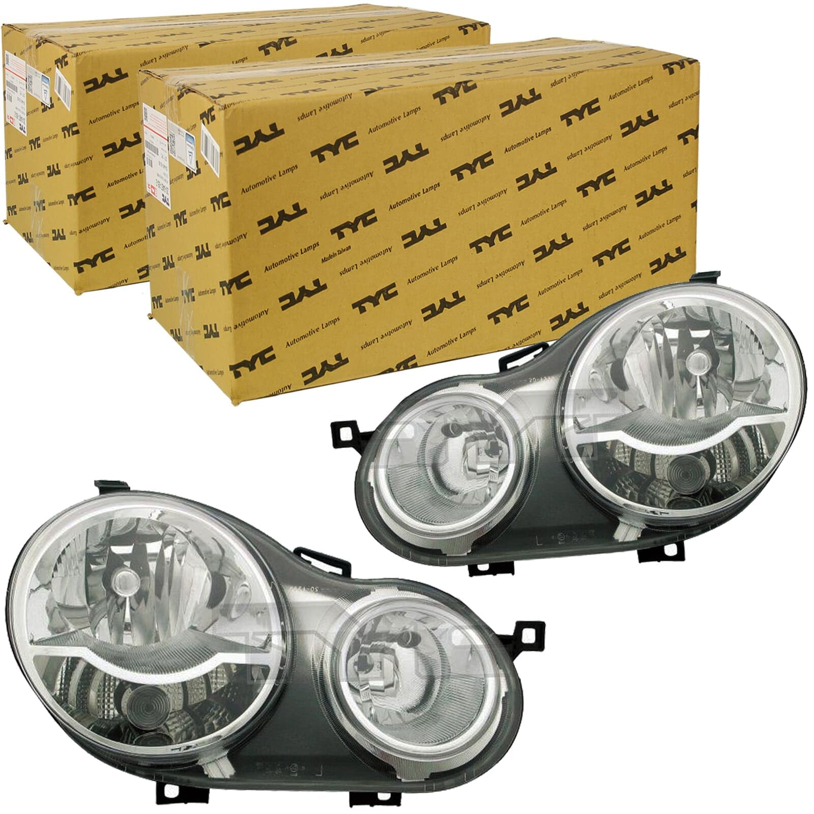 BandelOne enthält 2x TYC H1 H7 Scheinwerfer mit Lwr+Motor links+rechts für Polo 9N IV 2001-2005