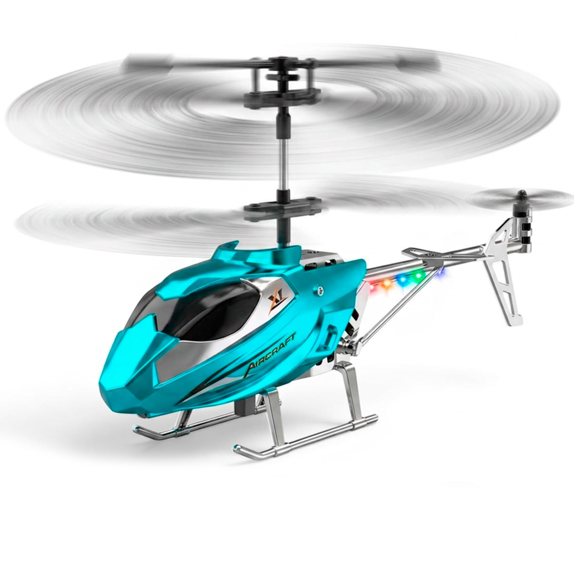 Helikopter zdalnie sterowany RC dla dzieci i dorosłych, 2,4 GHz, ze światłami LED, łatwy w pilotażu, ładowanie USB-C, żyroskop, latająca zabawka do domu i na zewnątrz