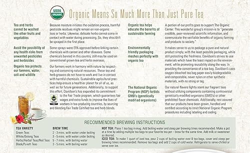 Miniatura 2 de Davidson's Organics, Guayusa Energy, 100 bolsas de té sin envolver