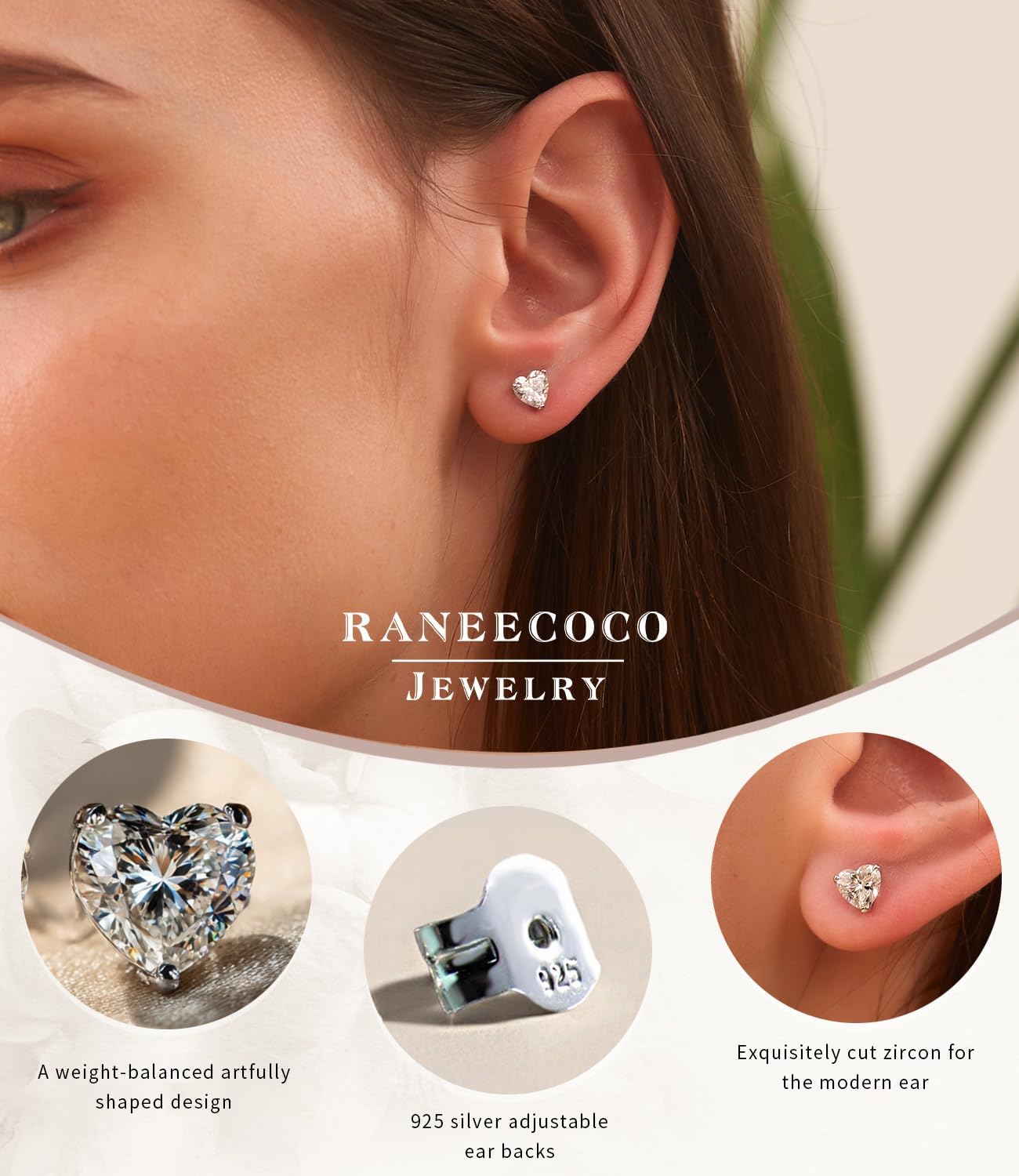 "STUNNING FLAME" Trillion-cut/Cushion-cut/Emerald-cut/Marquise-cut ... 18K White Gold Plated Sterling Silver Cubic Zirconia Simulated Diamond Stud Earrings for Women - Image 4