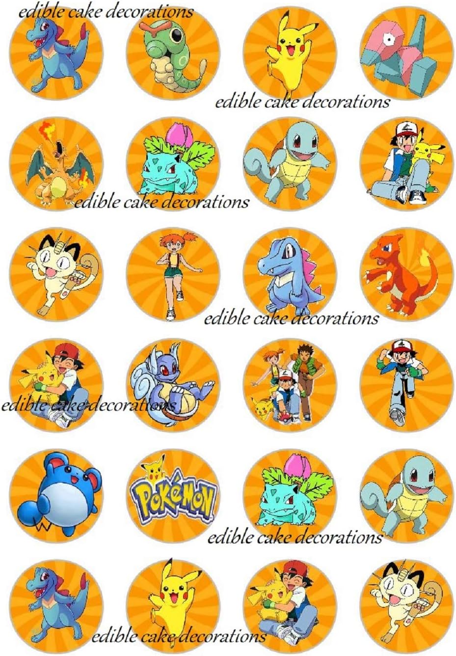 24 x Celebration Edible Paper Cupcake Toppers Cake Decorations Amazon.co.uk Grocery