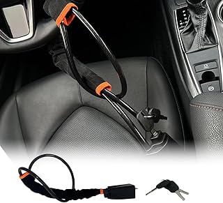 Anti-Theft Steering Wheel Lock,Heavy Duty Device Car Security Lock, Portable Universal Anti-Theft Security Device with 3 Keys Fit for Car SUV Auto Jeep Pickup Truck Van(Black)