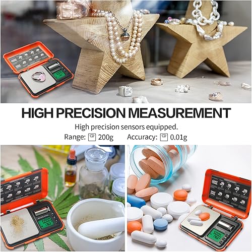 Miniatura 15 de Báscula de tiro con arco de doble unidad y pantalla HD, escala digital LCD de flechas de bolsillo, escala de 7.05 oz x 0.00 oz de gramos, mini Azul