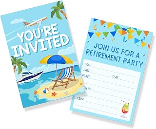 WeBenison Retirement Party Invitation Cards Retirement Greeting Cards Farewell Party Invitations You're Invited FarewellParty Decorations Celebration Cards - 30 Invitations