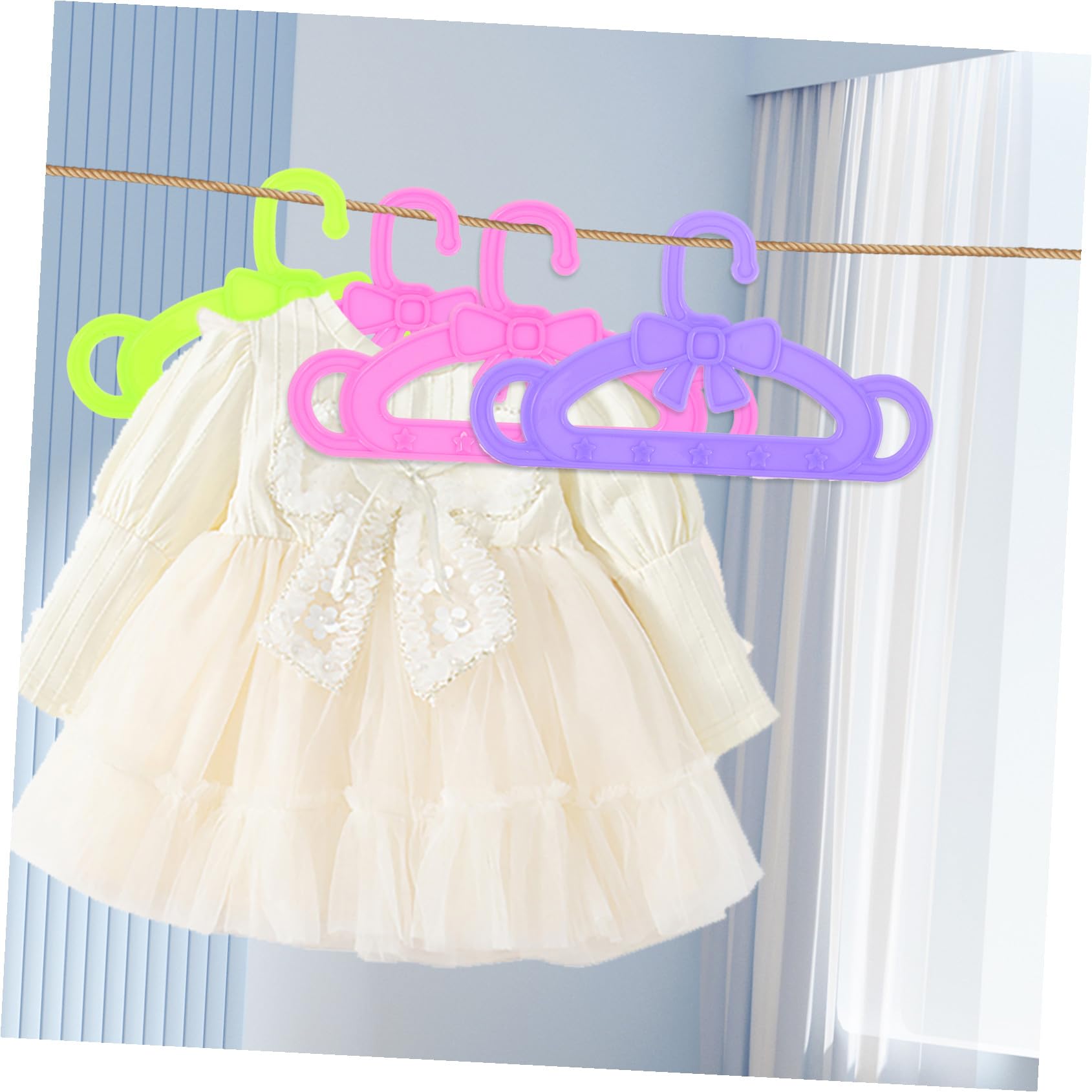 Perchas Piezas Ropa Muñecas 15 de 18 para Pulgadas | Plástico, Rosa Verde y Morado, para Prendas de Muñeca, Accesorios para Baby y Kids, Navidad y Año