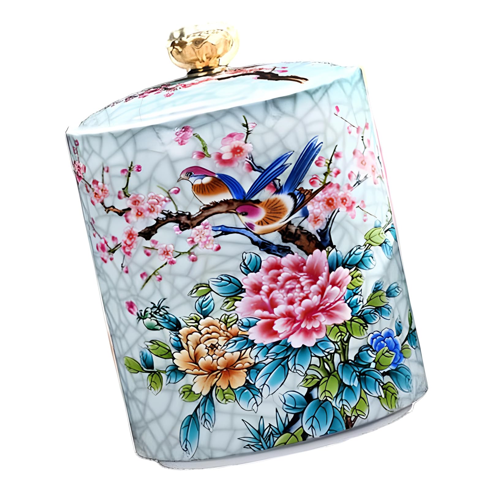 ZBIianxer Efficient Retro Ceramic Tea and Salt Container with Sealed Lid for Kitchen Use and Artistic Decoration Kitchen Storage Solution