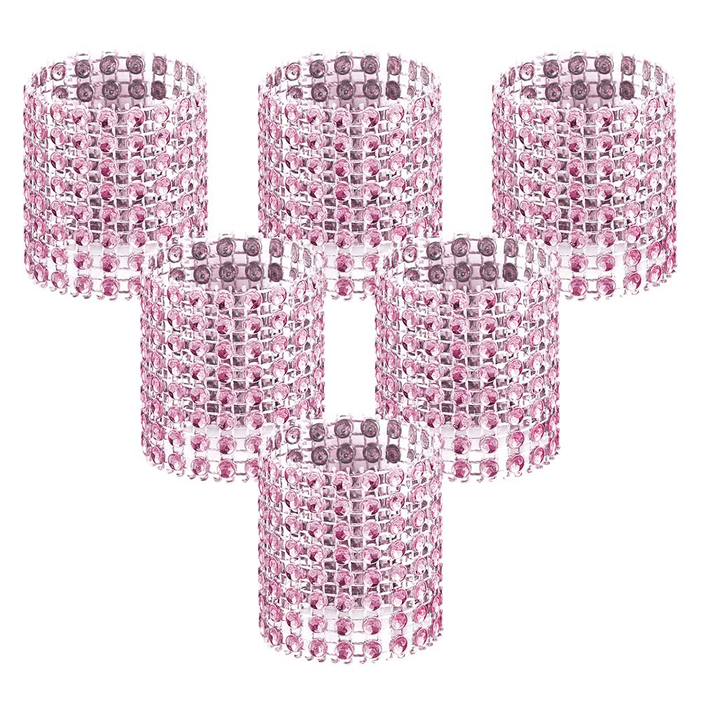 Accmor 50pcs Napkin Rings, Pink Napkin Rings Buckles