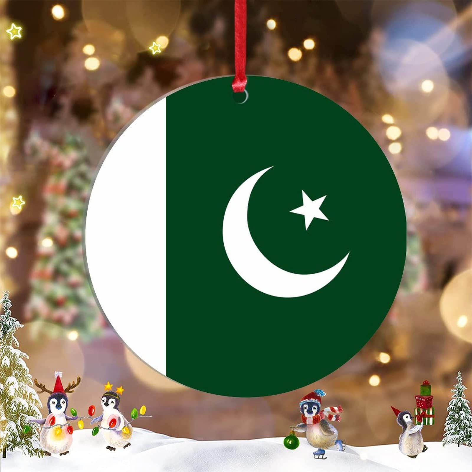 Christmas Ornaments 2022 Pakistan Flag Christmas Decorations For Tree Pakistan Country City Souvenir Patriotic Personalized Christmas Ornaments Holiday Christmas Keepsake New Year Gifts