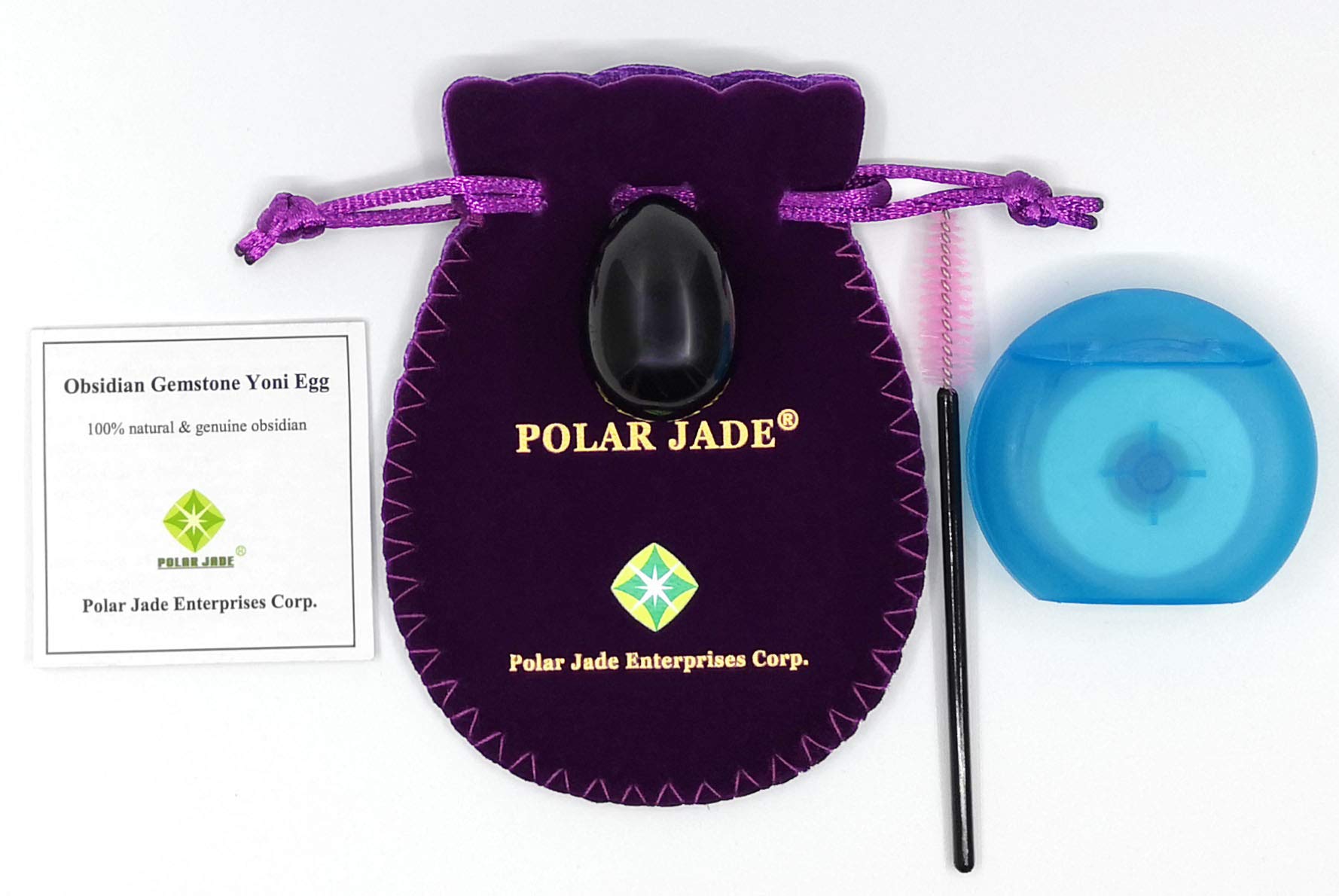 Polar Jade Yoni Huevo de obsidiana (huevo de jade de Kegel), perforado