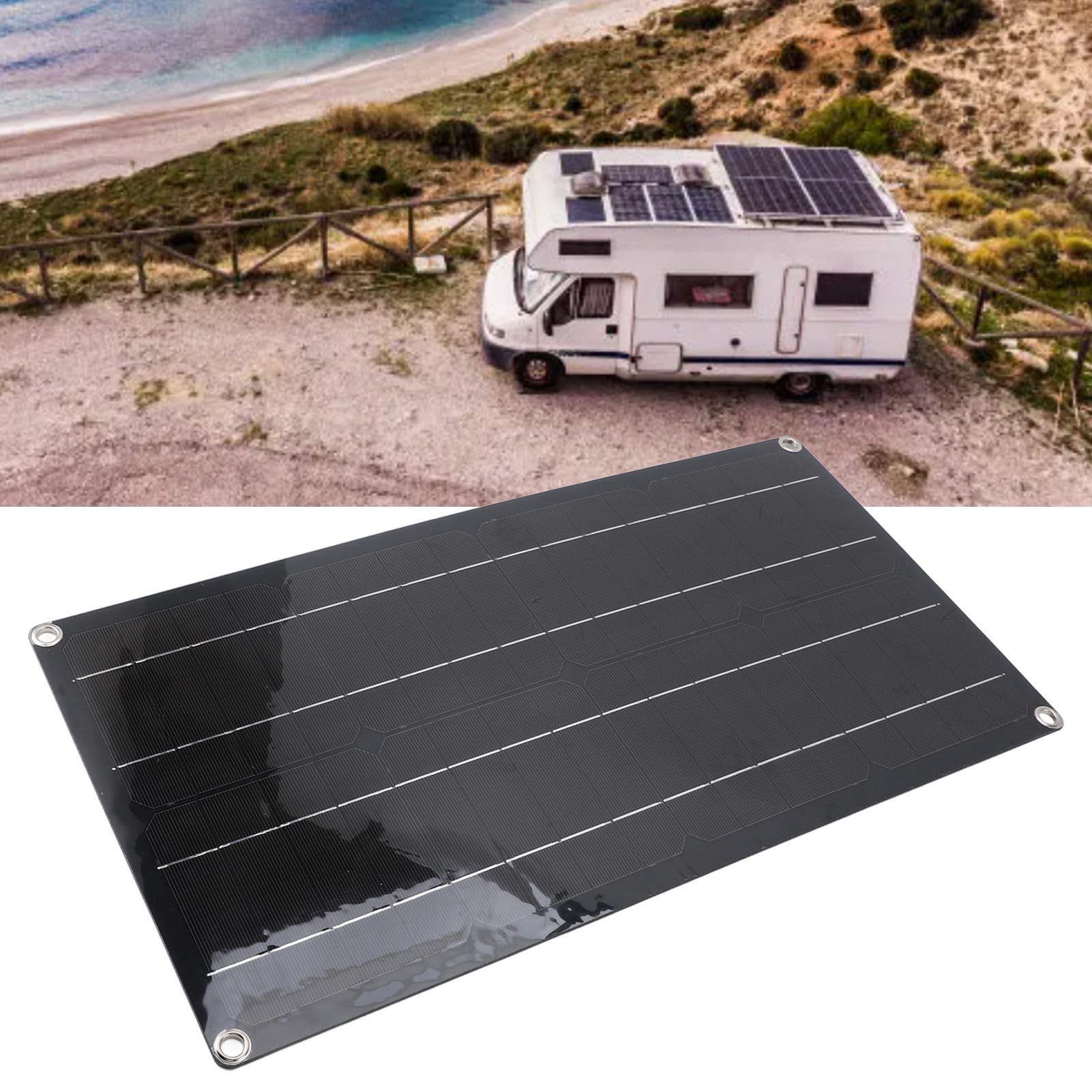 Kit Controller Pannello Solare Kit Pannello Solare Monocristallino 100W con Controller MPPT Alta Conversione ABS Facile da Installare per Caravan Campeggio Cabina Barca Uso Esterno