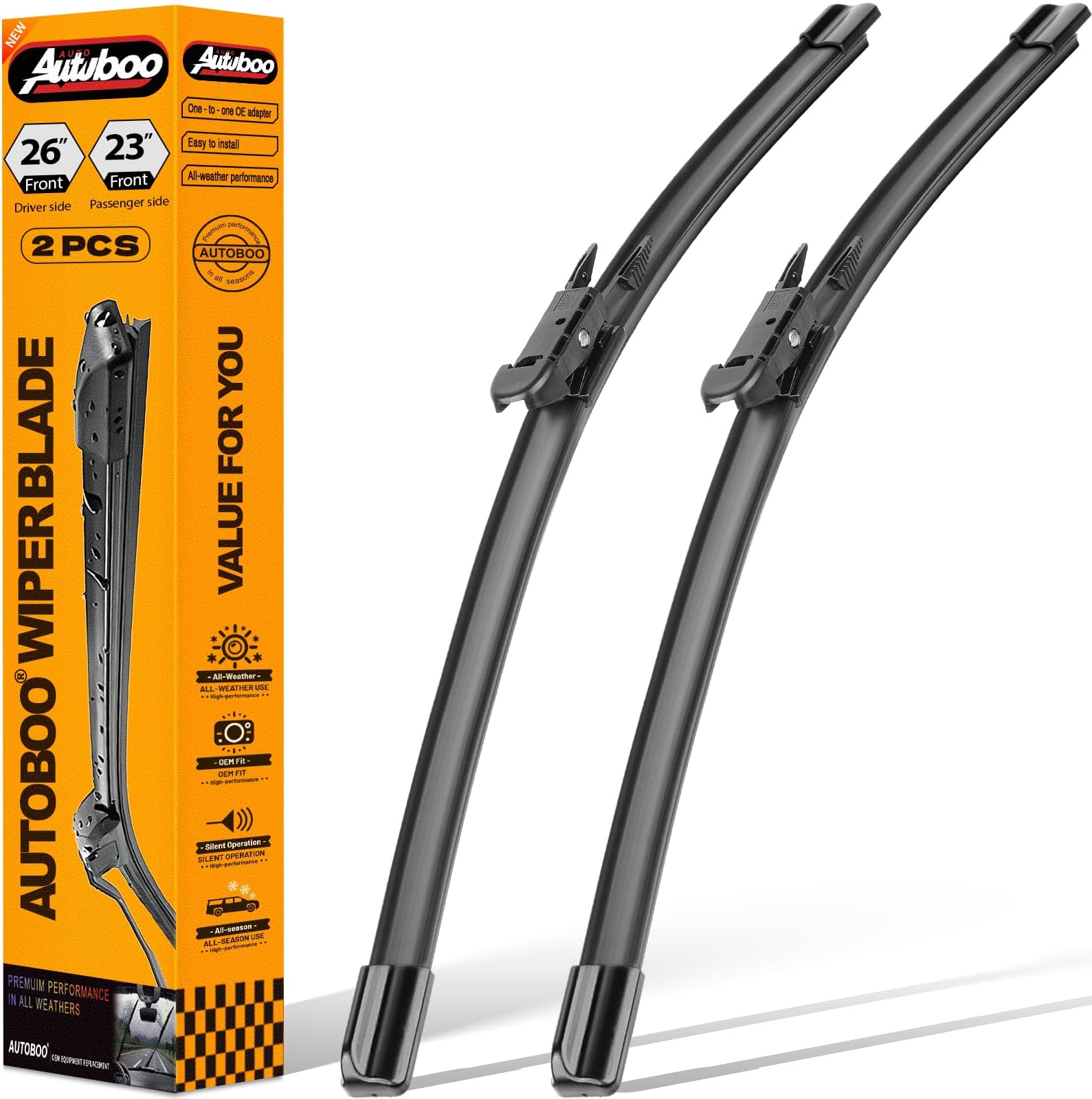 26"+23" Windshield Wiper Blade Sets Replacement for Toyota Tundra 2007-2020,Sequoia 2008-2020 -Original Factory Quality (Pack of 2)