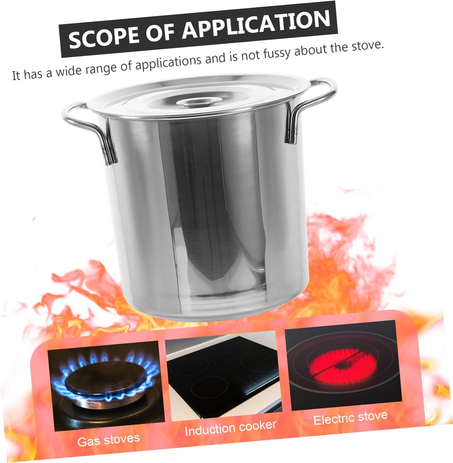 Mobestech Stainless Steel Soup Pot with Lid Large Capacity Stockpot for Cooking Brine Bucket for Soups Stews and Rice