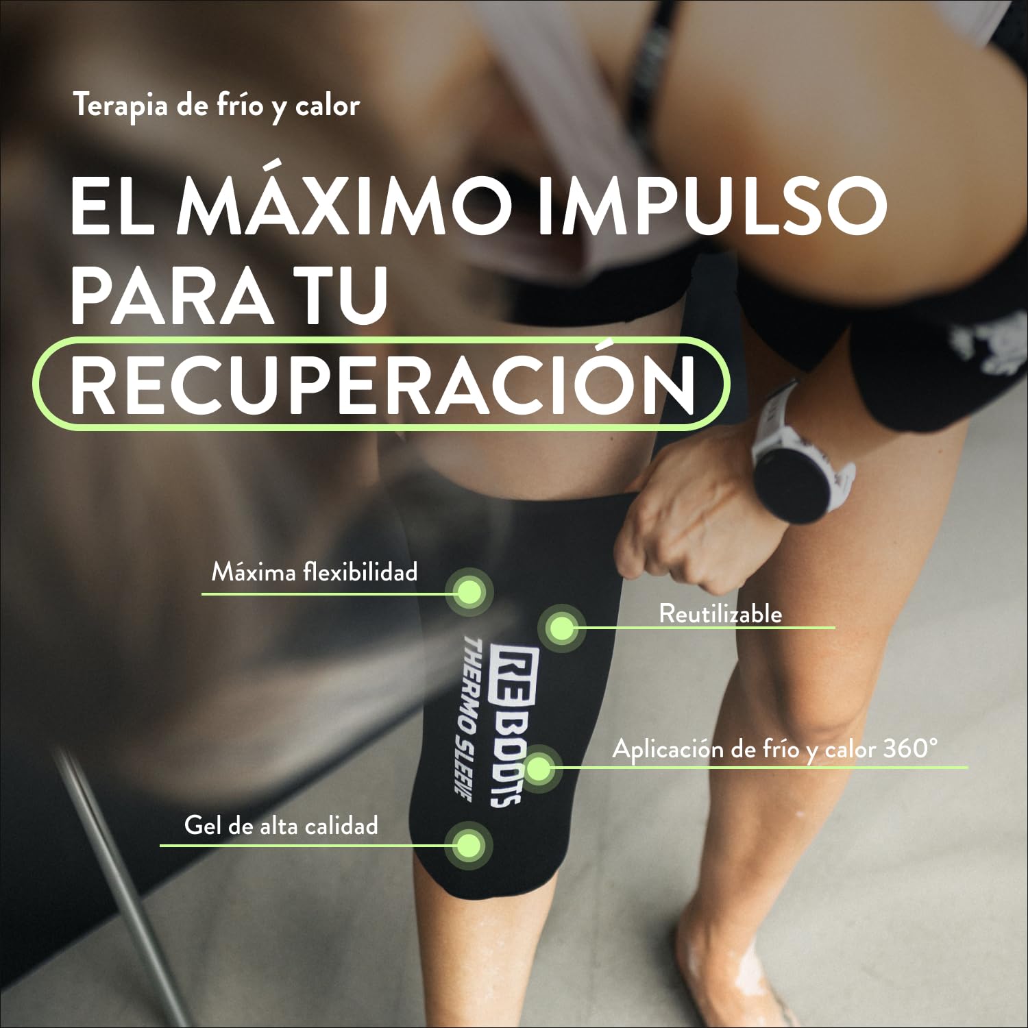 Thermal Sleeve | Vendaje | Terapia de calor y frío | Contra la inflamación | Para la regeneración | Almohadilla de calor y refrigeración | L