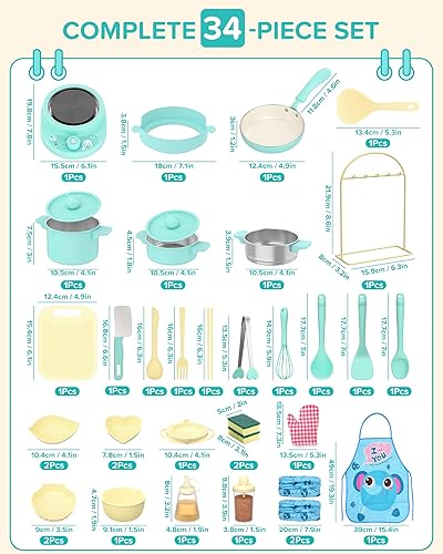 Miniatura 3 de Juegos de cocina para niños, juego de cocina real con juego de cuchillos para niños para hacer alimentos reales, juego de cocina Montessori para