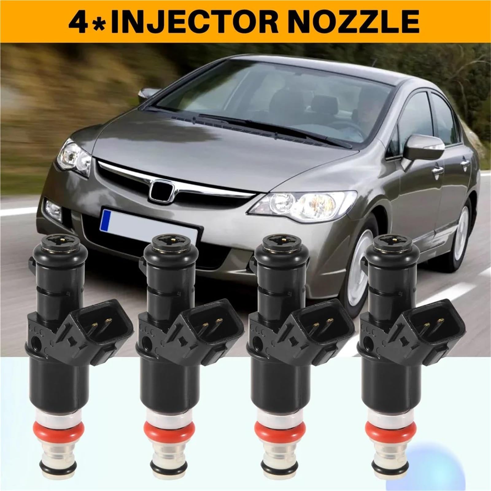 YUUEI Parti del Motore 4 Pezzi 16450-PNE-G01 Ugello Iniettore Carburante per Acura 02-04 RSX Base 2.0L K20A3 Ugello Pompa Iniettore Carburante Accessori Auto