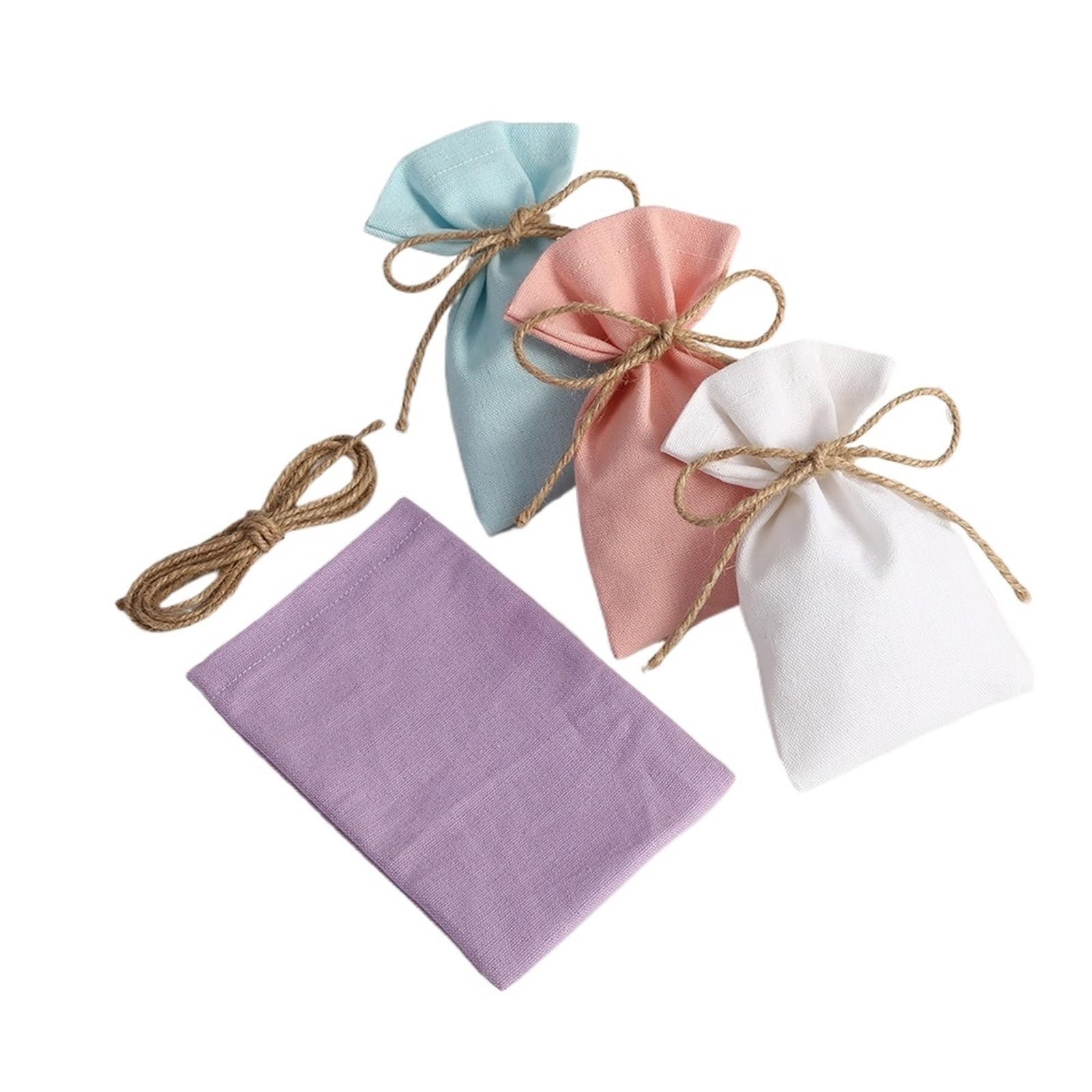 Pochon Tissu Sac en toile de jute coton avec cordon serrage, 50 pièces