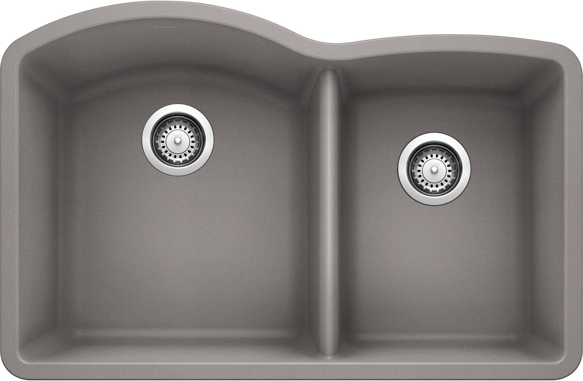 BLANCO, Metallic Gray 440178 DIAMOND SILGRANIT 60/40 Double Bowl Undermount Kitchen Sink, 32" X 21"