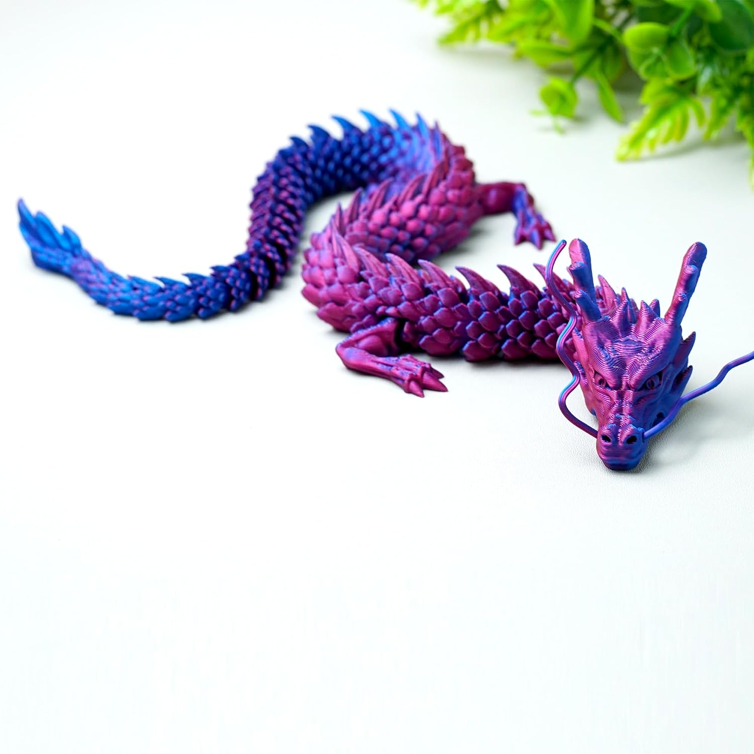 17.8inch 3D Printed Dragon Model,Flexible Realistic Articulated Animal Fidget Toys,Mystery Figurines Gifts for Easter,Executive Desk Funny Décor and Festival Collectible (RB) image 5