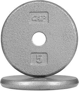 WF Athletic Supply Traditional/Classic 1-inch Hole Standard Solid Cast Iron Weight Plates - Great for Strength Training, Weightlifting, Bodybuilding & Powerlifting, Multiple Choices Available