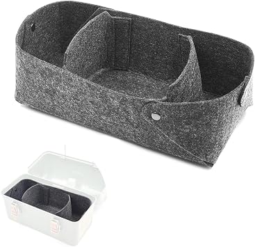 Hamans Felt Liner Insert Dark Gray Compatible For Stanley Classic Lunch Box 10QT9.4L Lightweight Anti-Rattle Protective Organizer with Removable Dividers for Camping Accessories | Anti-Rattle,Thick Felt, Removable Dividers, Lightweight Protective Organizer for Travel & Work Gear,Camping Accessories