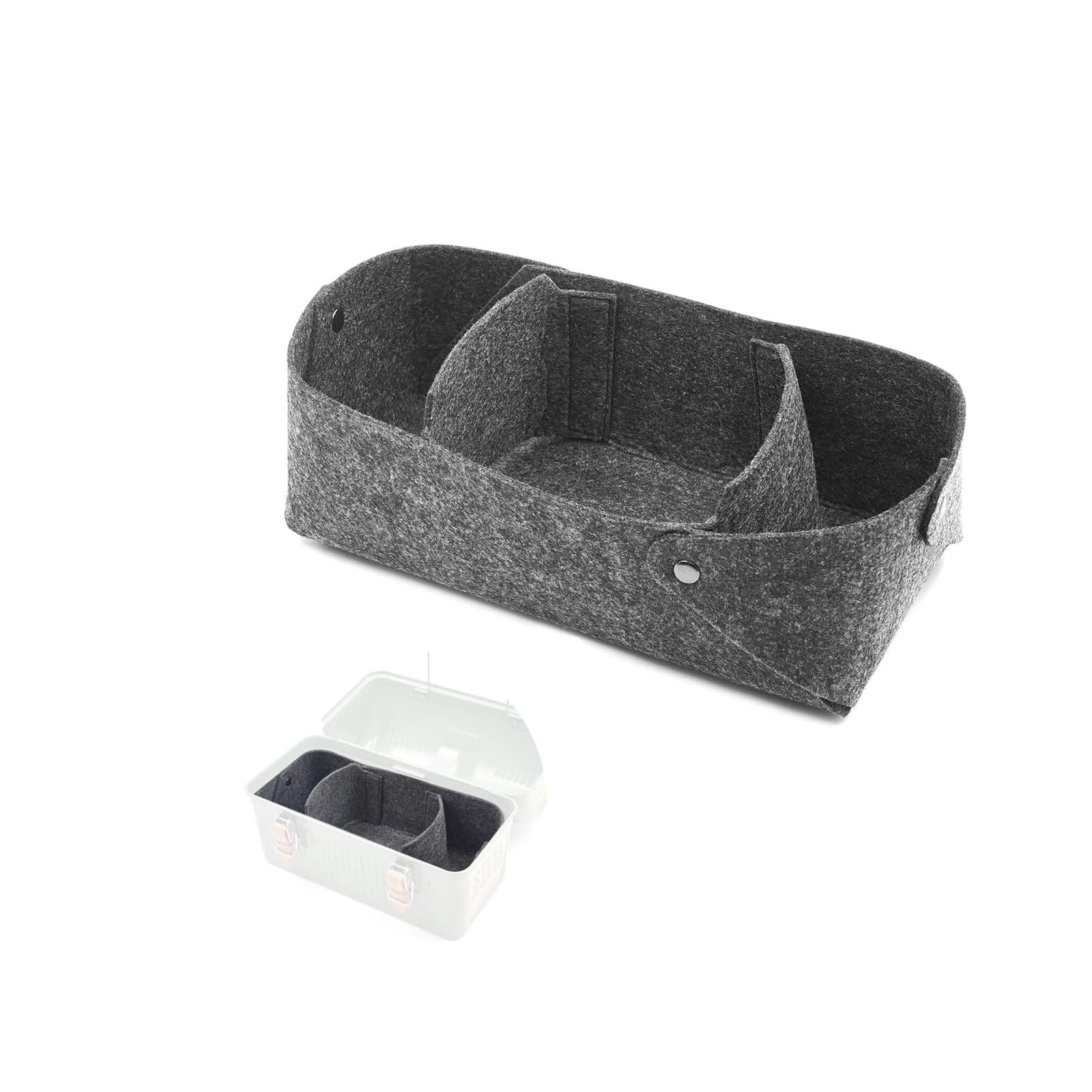 Tioneer Felt Soft Tray Quilted Inner Pouch Compatible with Lunch Box (for 9.4 L), Liner Dark Gray, Lightweight, Dividers,Camping, Outdoors, Coffee Supplies