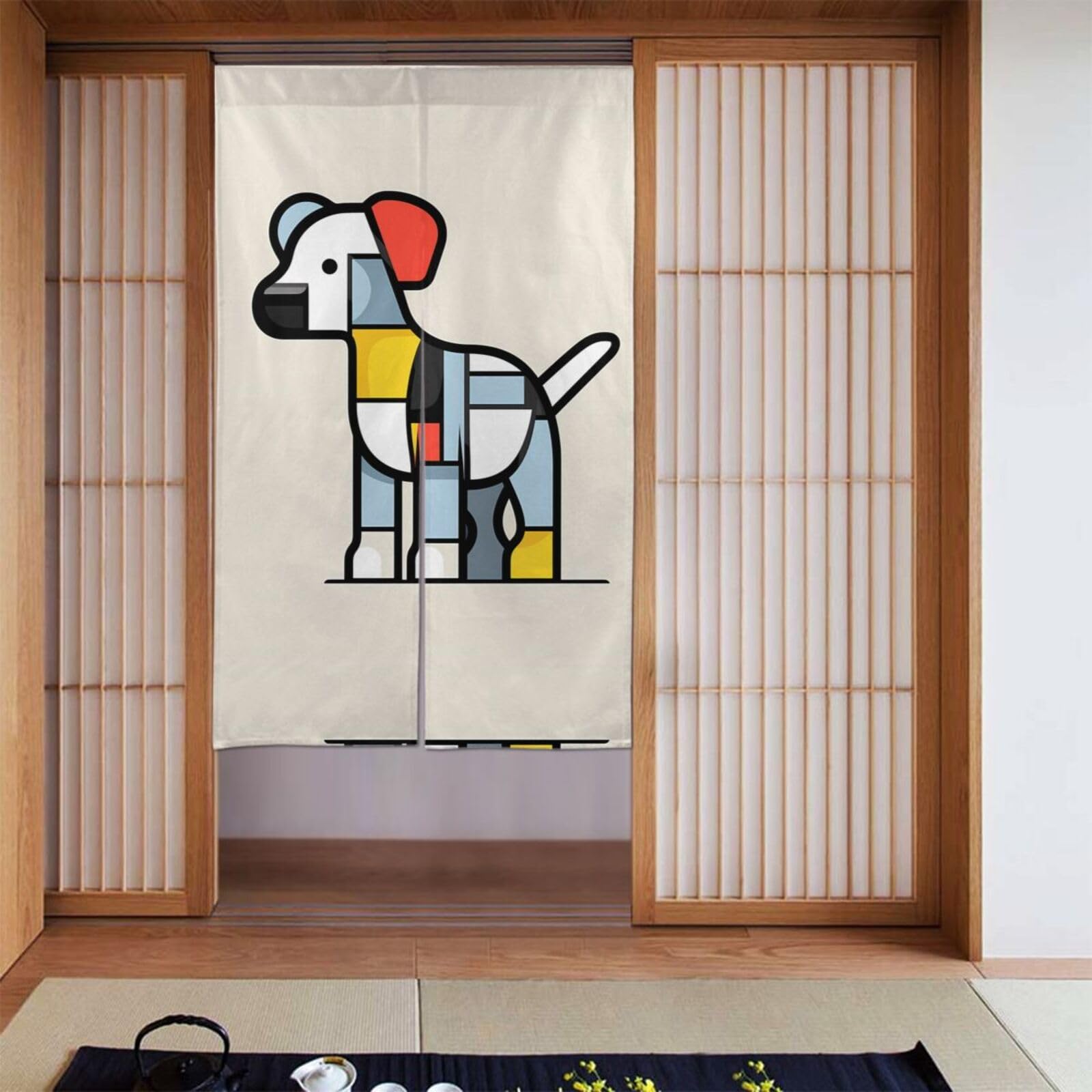 Épissure protection de l'intimité rideau de porte Mondrian animal