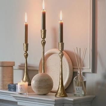 Vintage Cast Iron Taper Candle Holder - Set of 3 Decorative Candle Stand