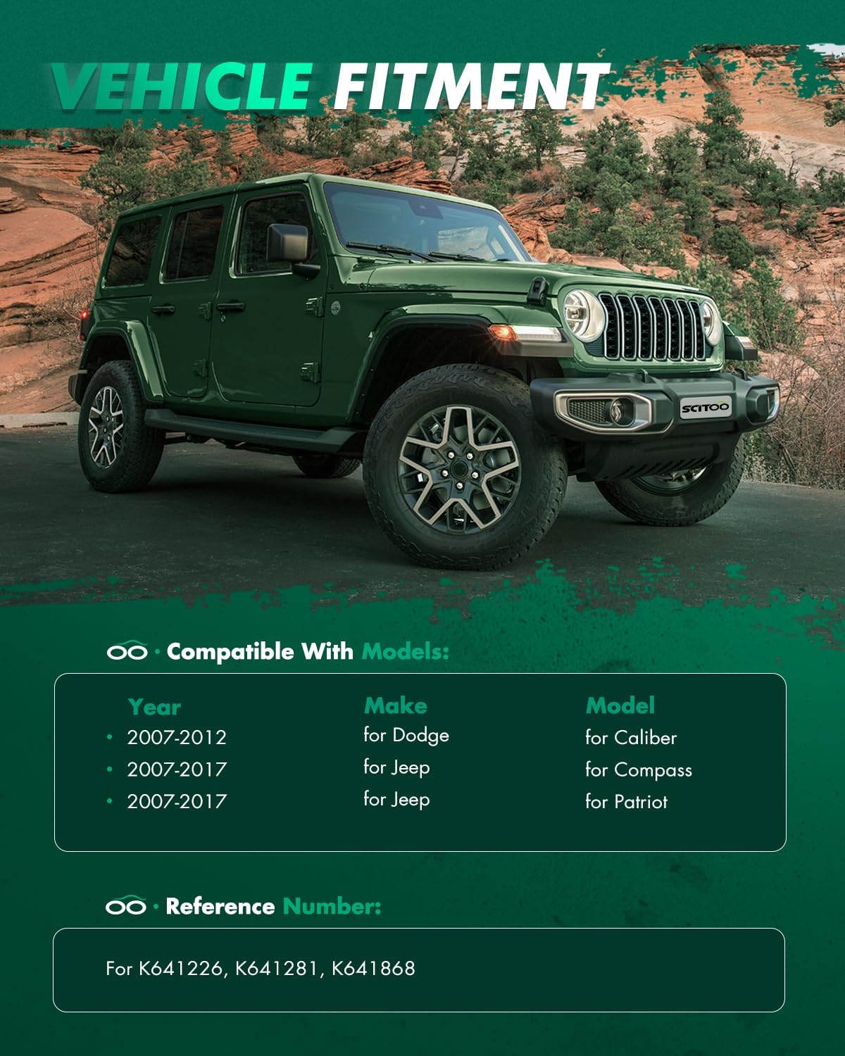 SCITOO 6pcs Suspension Kit Lower Control Arm Upper Control Arm fit for Dodge Caliber 2007-2012 for Jeep Compass 2007-2017 for Jeep Patriot 2007-2017