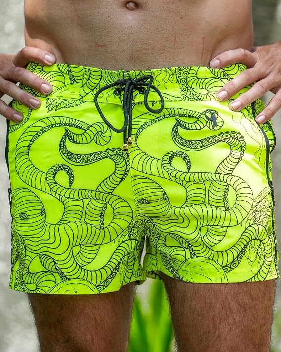 Tucann Men's Trunks 5 Compression Liner Quick Dry Chlorine Resistant | Zipper Pocket - 4 Way Stretch Swim Shorts for Men