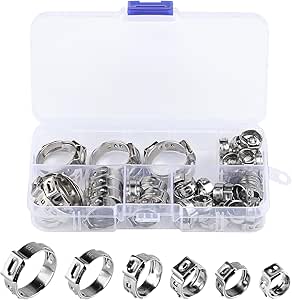 QOUBNIC 73-tlg. Edelstahl Schlauchschellen Set - 7 Größen Von 6-38mm In Box
