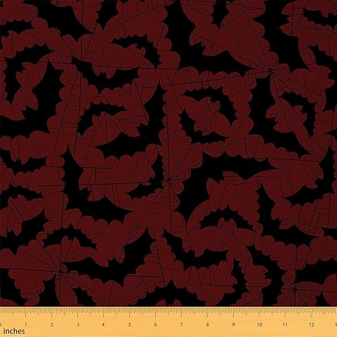 Feelyou Cobweb Bat Waterproof Outdoor Fabric for Chairs 2 Yard Horror Spider Fabric by The Yard Decor Happy Halloween Upholstery Fabric for Chairs Witchcraft Reupholstery Fabric Decor Bedroom