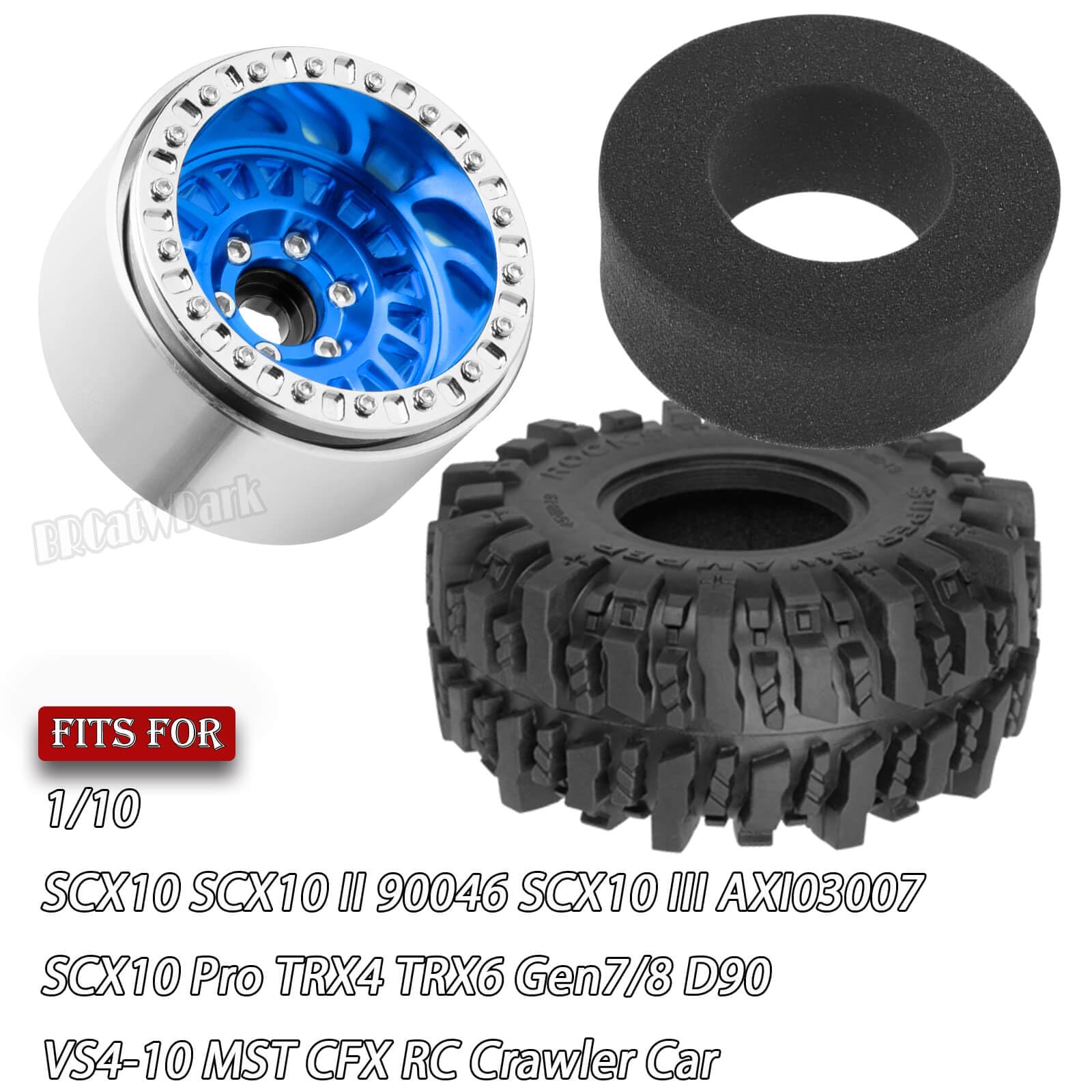 Rchobbytop 4pcs 1.9" Aluminum Beadlock Wheels For 1/10 RC Crawler - Black/Red, 12mm Hex, For TRX-4, SCX10, Axial - View #7
