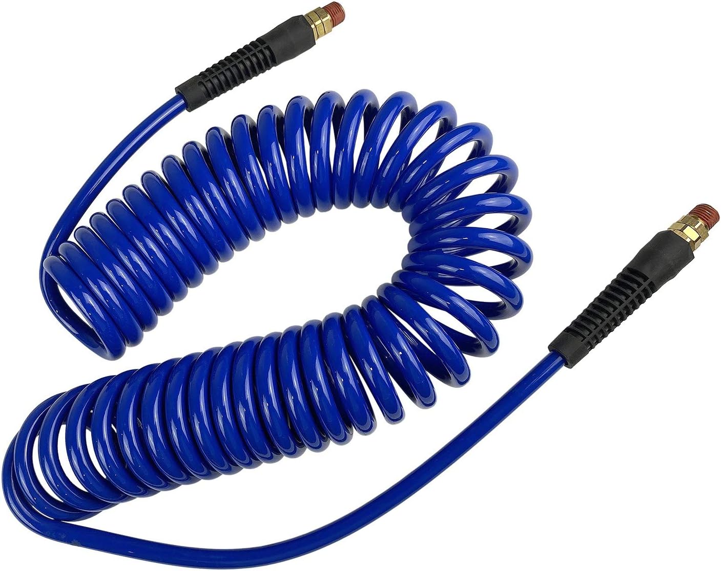Primefit PUR14025P Polyurethane Recoil Air Hose 1/4" x 25Ft with Field Repairable Swivel Ends