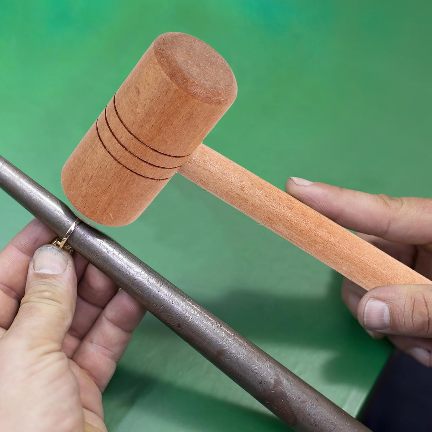 Wood Jewelry Hammer round Head with Wooden Handle for Jewelry Making and Repair, Chasing Hammer for Precision Shaping and Polishing in Craftsmanship