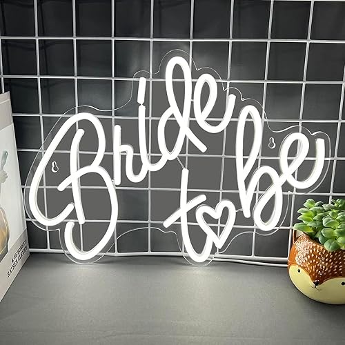 Miniatura 8 de Letrero de neón para futura novia, luces de neón LED blancas USB, luces de neón para boda, luces para despedida de soltera, compromiso, fiesta de