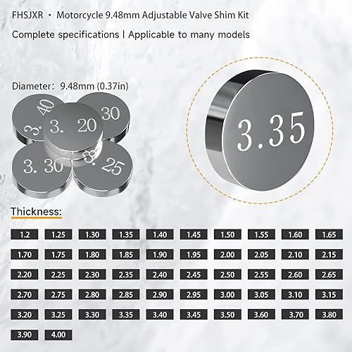 Miniatura 2 de Kit de cuña de válvula ajustable de 0.373 in para Honda CRF450R CRF450X CRF450RX CRF250R CRF250RX 2002-2020  TRX450R 2004-2009  Suzuki DR-Z400