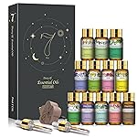 PHATOIL Essential Oil Set, 12x5ml Essential Oils Gift Set with Diffused Wood, 100% Natural Pure Essential Oils for Diffusers DIY Candle Soap Making