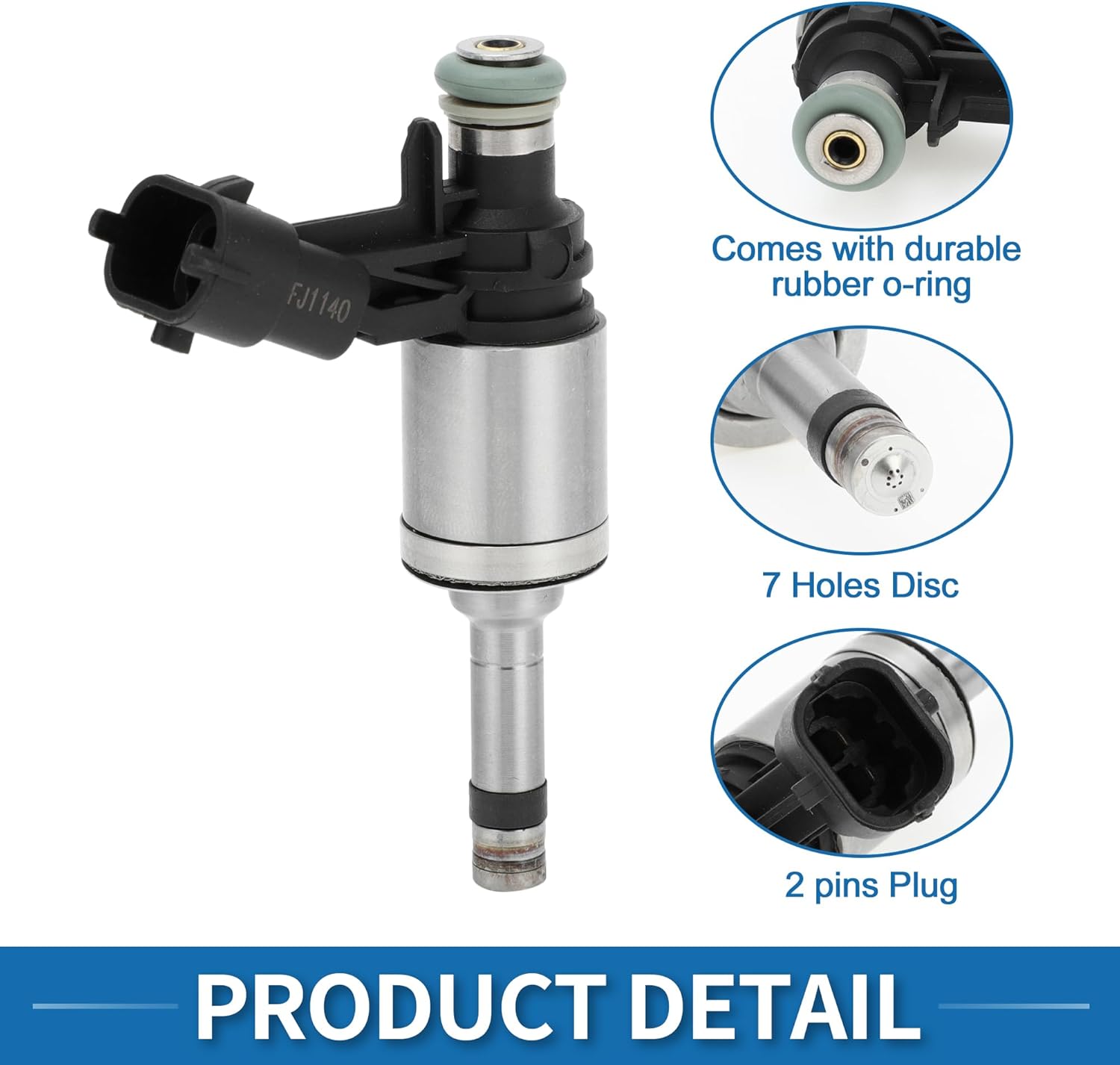 Fuel Injector No.BB5Z9F593A Fuel Injection Nozzle for Ford Edge 2012-2014 2.0L for Lincoln MKC 2015-2016 2.0L Black