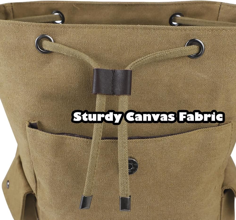 SIQITECHNO Canvas Backpack Vintage Backpack College Backpack for Men Women Rucksack Bookbag Gift for Men Fits 14 Inch Laptop - Image 3