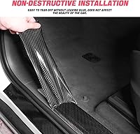 Vista 2 de Protectores de entrada de borde de puerta de automóvil, cinta protectora de fibra de carbono 5D anticolisión, calcomanía de tira de cubierta