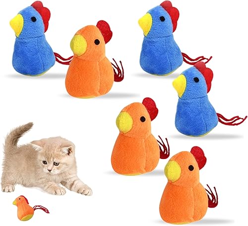 Juguete para gatos con hierba gatera, paquete de 6 juguetes interactivos para masticar, juguetes para gatos de interior, ejercicio de gatito para
